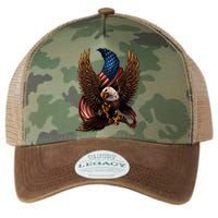 Patriotic American Design With Eagle And Flag Legacy Tie Dye Trucker Hat