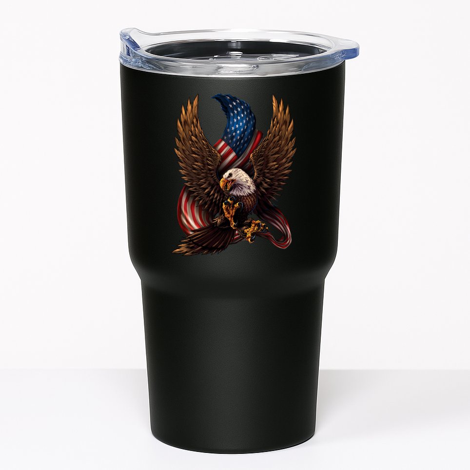 Patriotic American Design With Eagle And Flag Tumbler