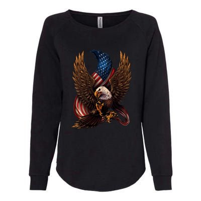 Patriotic American Design With Eagle And Flag Womens California Wash Sweatshirt