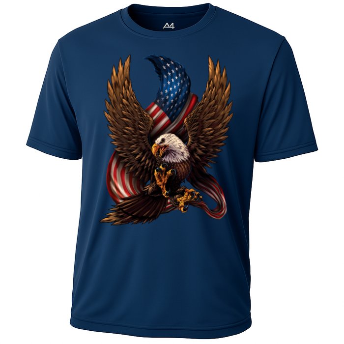 Patriotic American Design With Eagle And Flag Performance Shirt