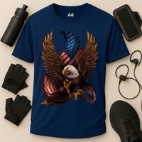 Patriotic American Design With Eagle And Flag Performance Shirt