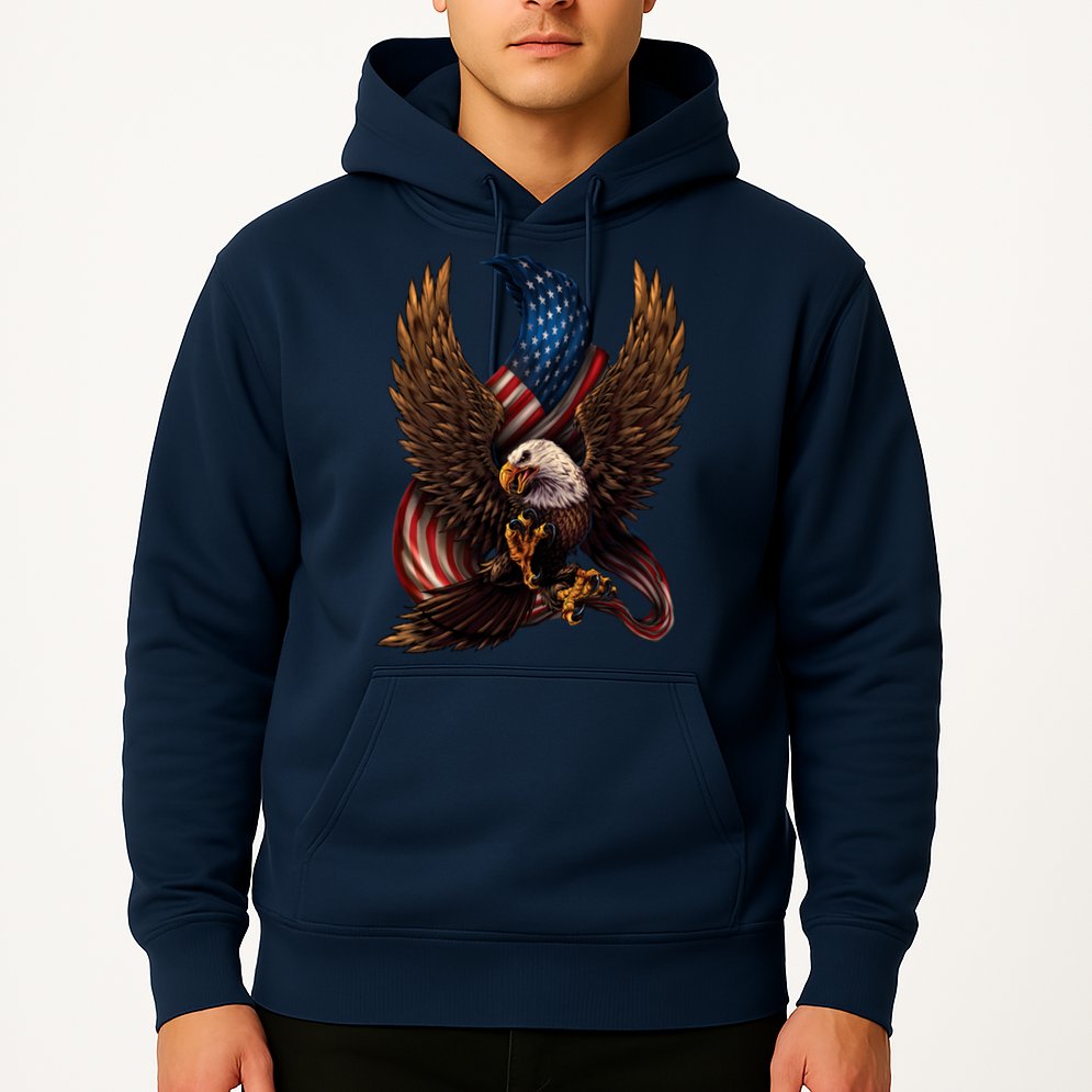 Patriotic American Design With Eagle And Flag Hoodie