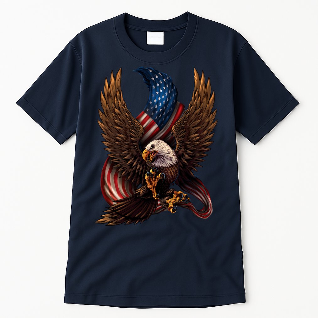 Patriotic American Design With Eagle And Flag Tall T-Shirt