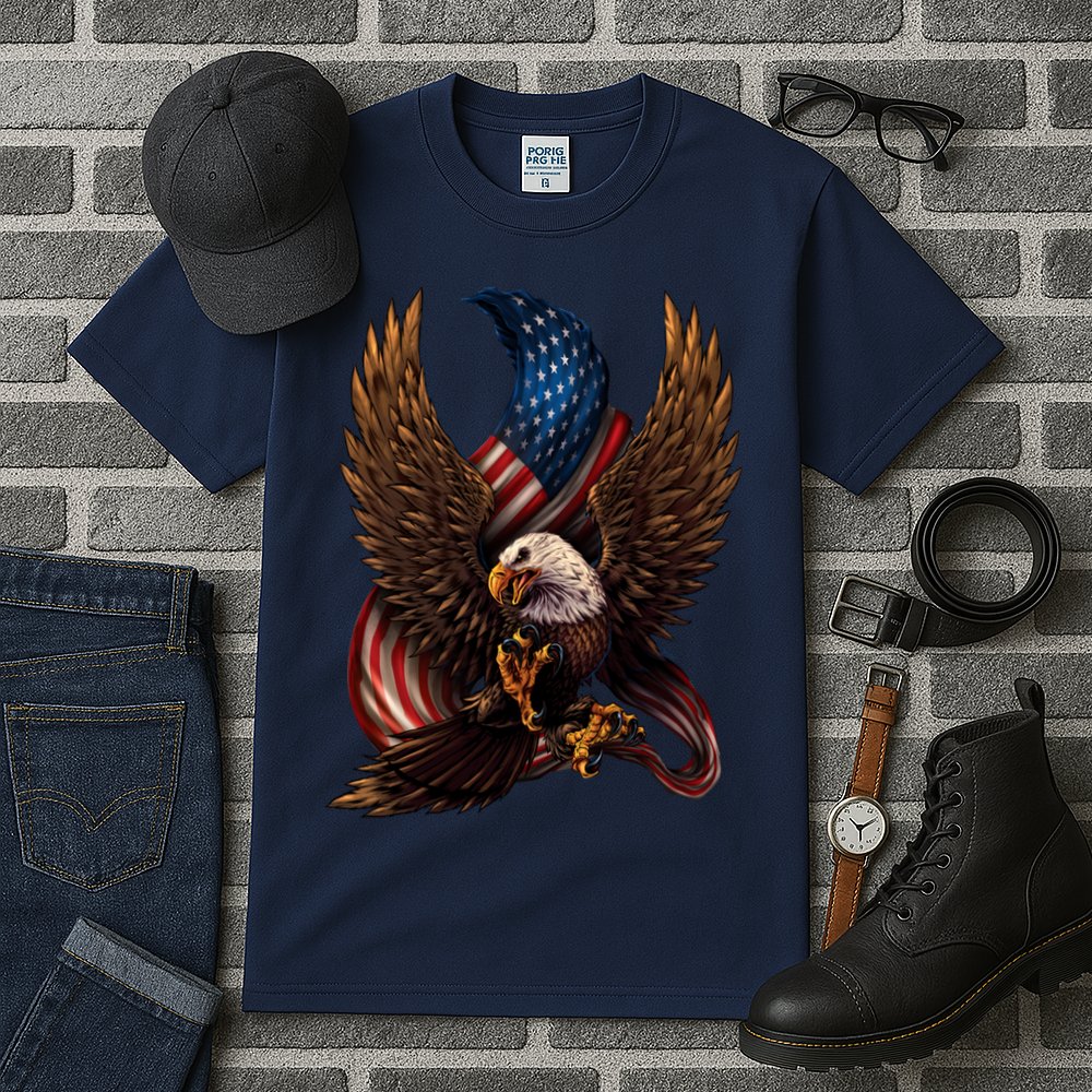 Patriotic American Design With Eagle And Flag Tall T-Shirt