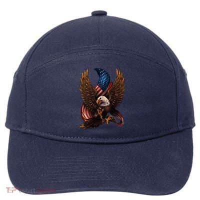 Patriotic American Design With Eagle And Flag 7-Panel Snapback Hat