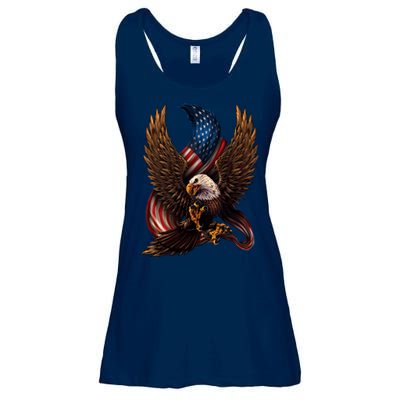 Patriotic American Design With Eagle And Flag Ladies Essential Flowy Tank