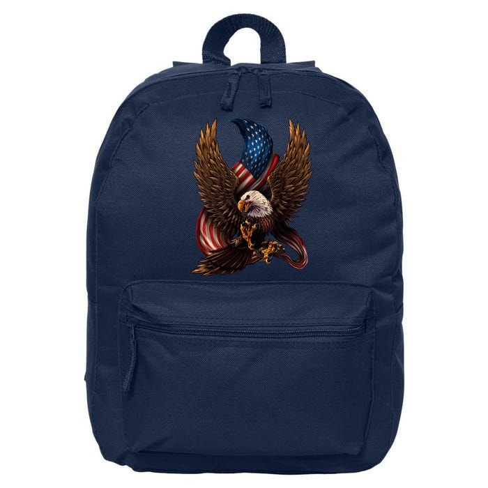Patriotic American Design With Eagle And Flag 16 in Basic Backpack