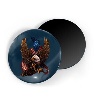 Patriotic American Design With Eagle And Flag Magnet