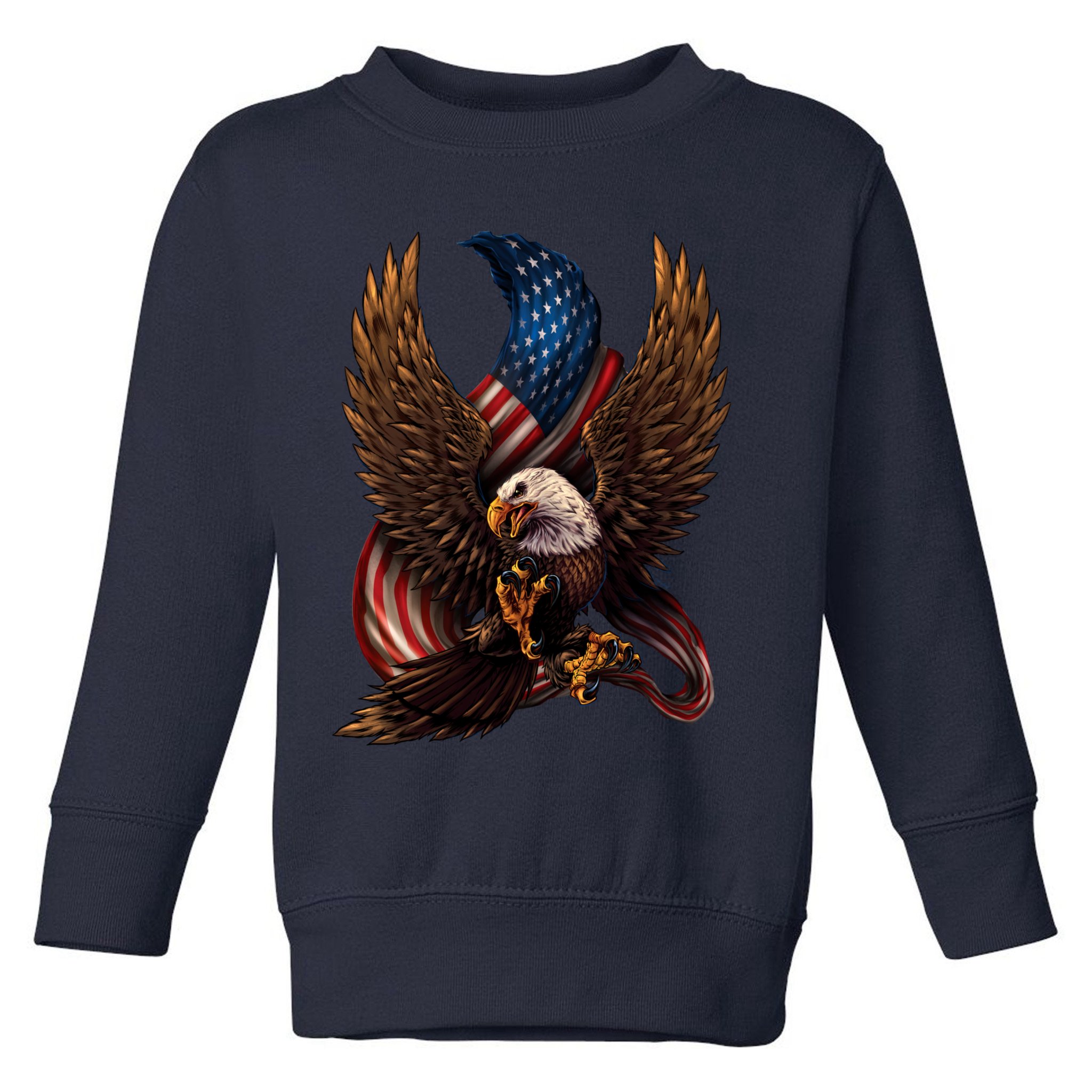 Patriotic American Design With Eagle And Flag Toddler Sweatshirt