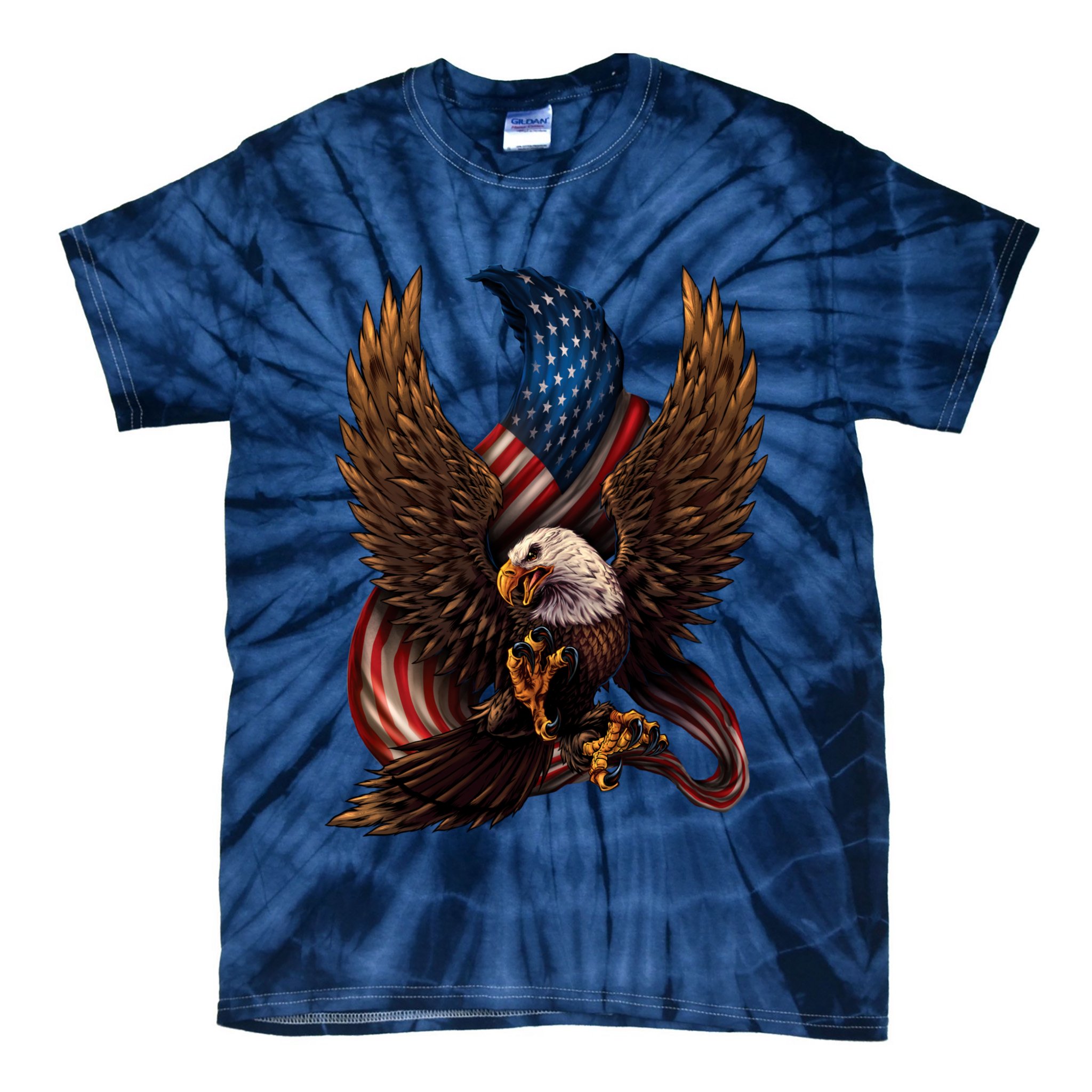 Patriotic American Design With Eagle And Flag Tie-Dye T-Shirt