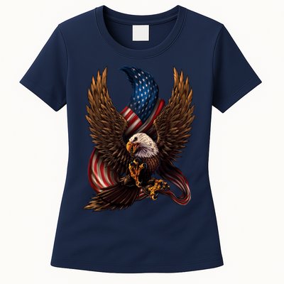 Patriotic American Design With Eagle And Flag Womens T-Shirt