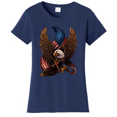 Patriotic American Design With Eagle And Flag Women's T-Shirt