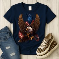 Patriotic American Design With Eagle And Flag Womens T-Shirt