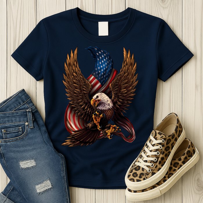 Patriotic American Design With Eagle And Flag Womens T-Shirt