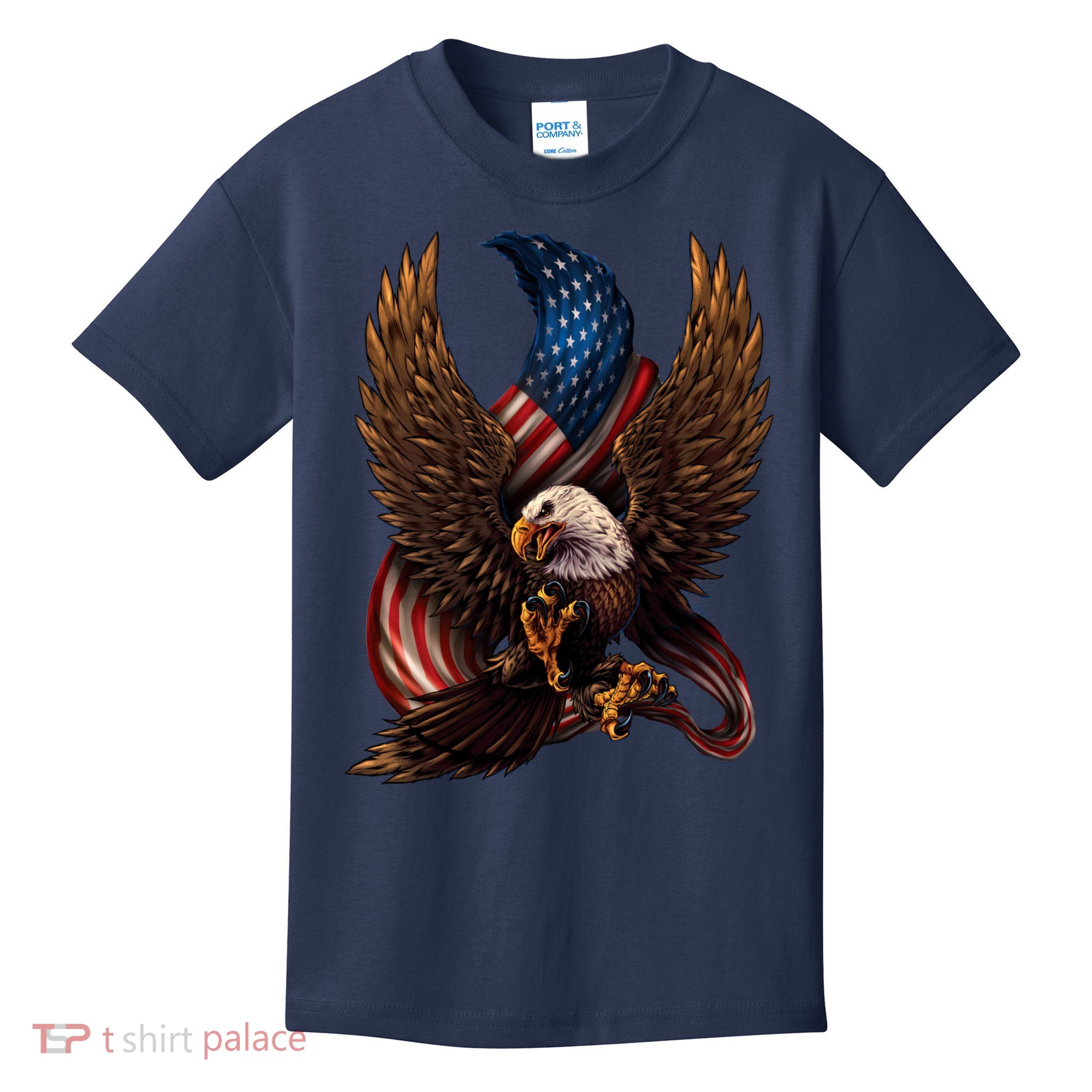 Patriotic American Design With Eagle And Flag Kids T-Shirt