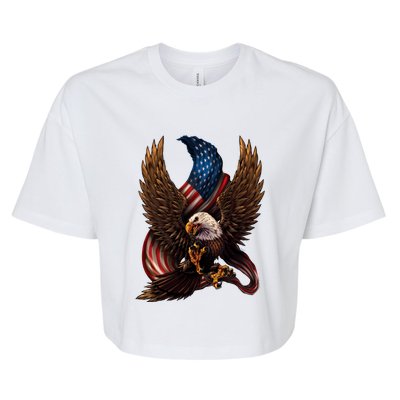 Patriotic American Design With Eagle And Flag Bella+Canvas Jersey Crop Tee