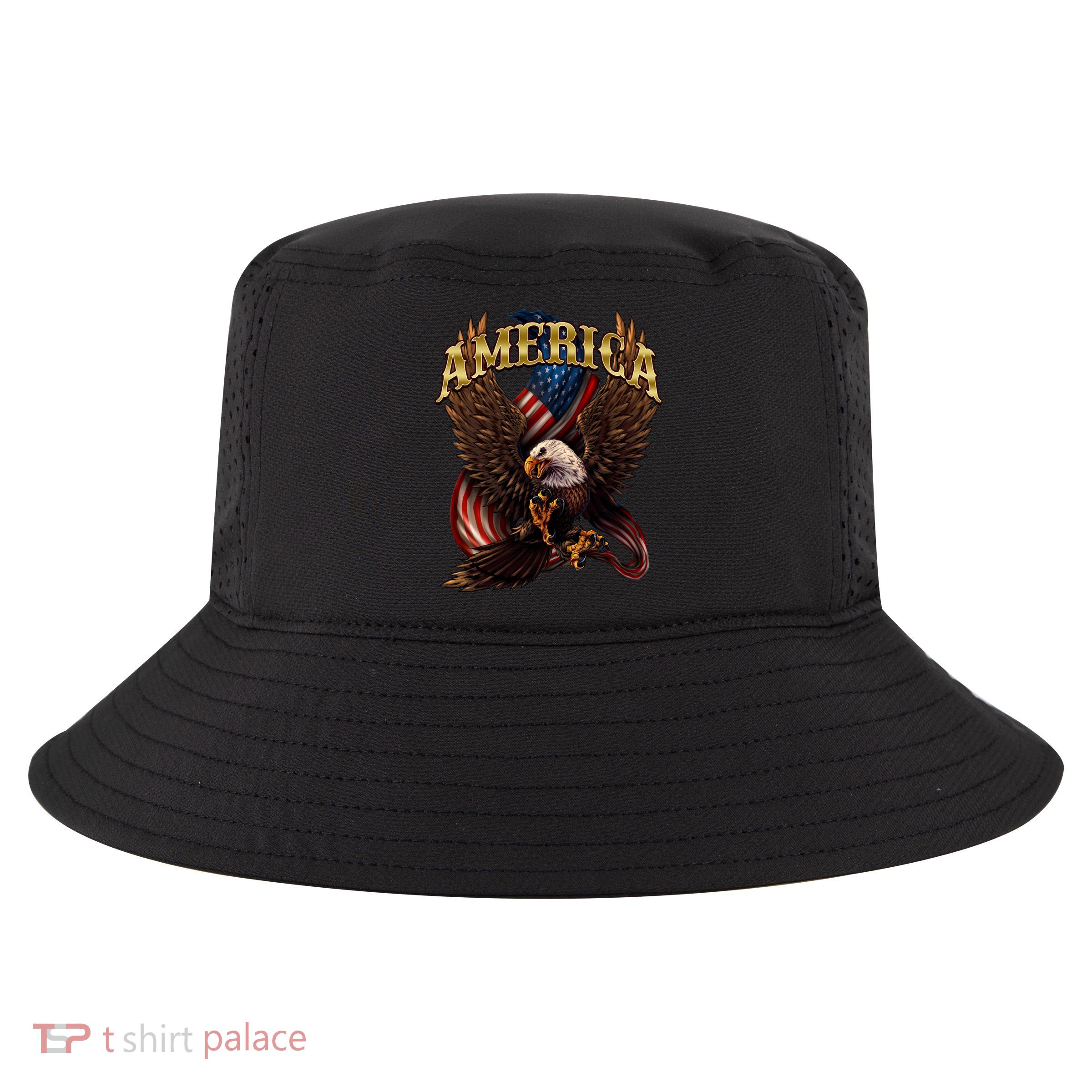Patriotic America Design With Eagle And American Flag Cool Comfort Performance Bucket Hat