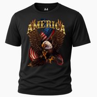 Patriotic America Design With Eagle And American Flag Cooling Performance Crew T-Shirt