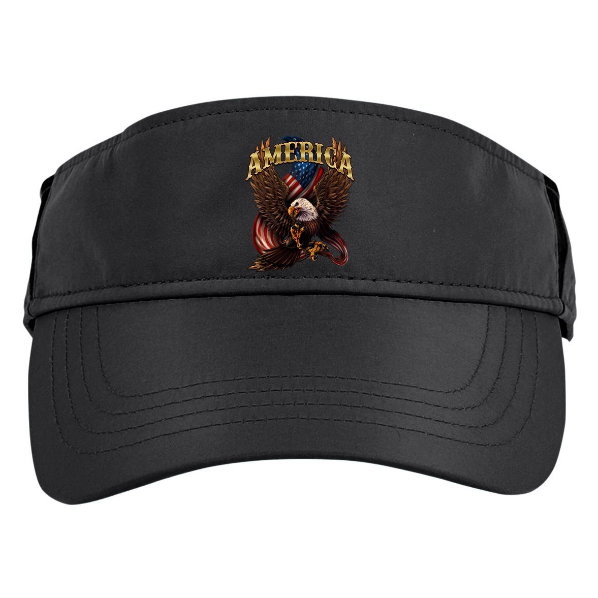 Patriotic America Design With Eagle And American Flag Adult Drive Performance Visor
