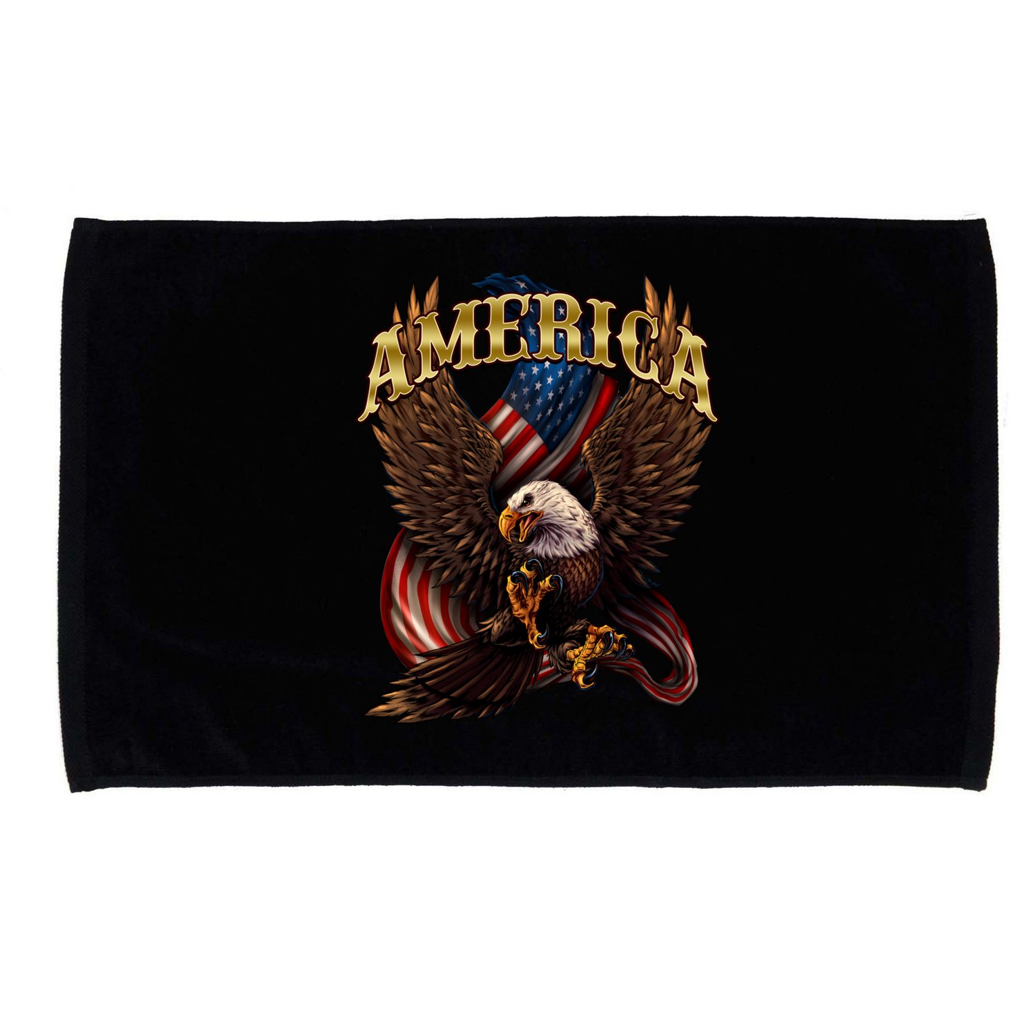 Patriotic America Design With Eagle And American Flag Microfiber Hand Towel