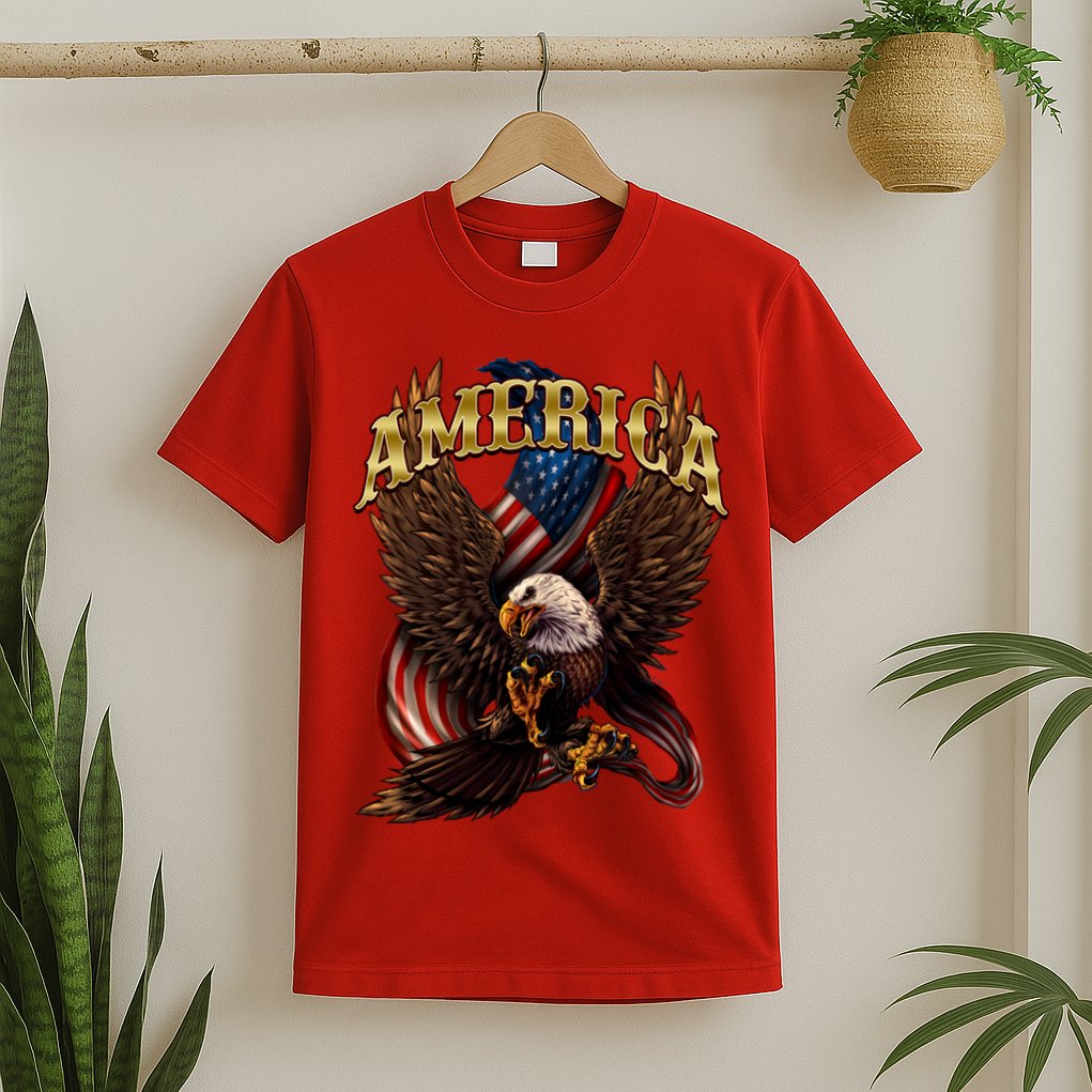 Patriotic America Design With Eagle And American Flag T-Shirt
