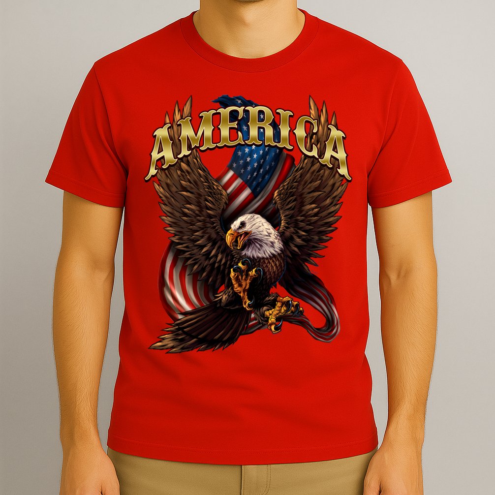 Patriotic America Design With Eagle And American Flag T-Shirt