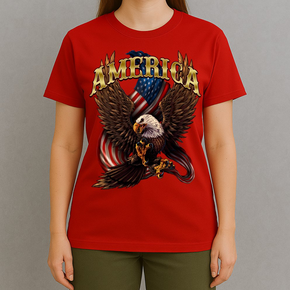 Patriotic America Design With Eagle And American Flag T-Shirt
