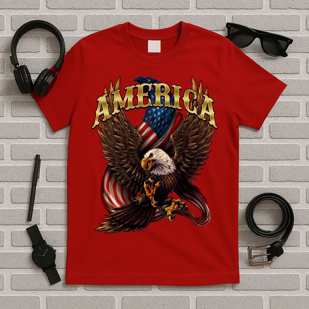 Patriotic America Design With Eagle And American Flag T-Shirt