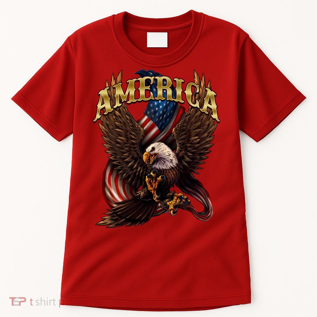 Patriotic America Design With Eagle And American Flag Tall T-Shirt