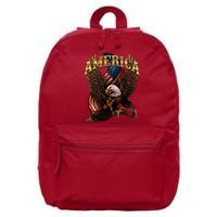Patriotic America Design With Eagle And American Flag 16 in Basic Backpack