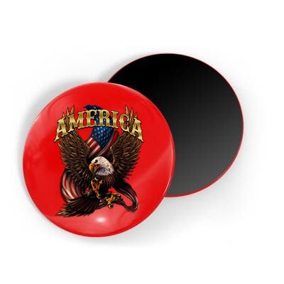 Patriotic America Design With Eagle And American Flag Magnet