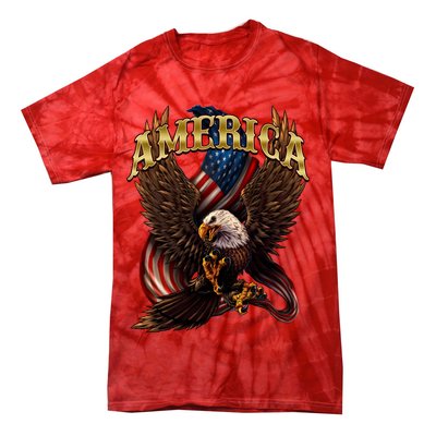 Patriotic America Design With Eagle And American Flag Tie-Dye T-Shirt