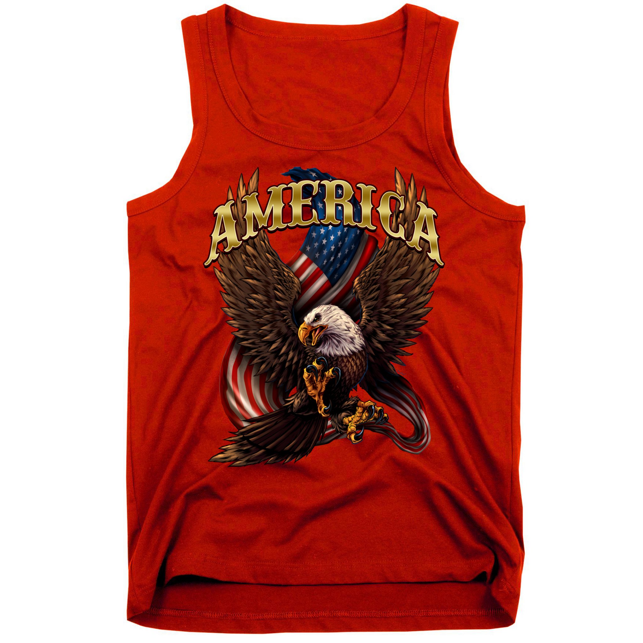 Patriotic America Design With Eagle And American Flag Tank Top