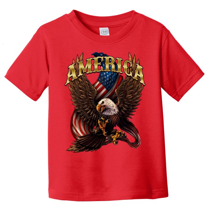 Patriotic America Design With Eagle And American Flag Toddler T-Shirt