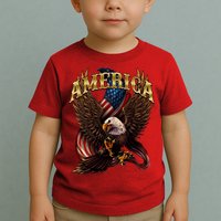 Patriotic America Design With Eagle And American Flag Toddler T-Shirt