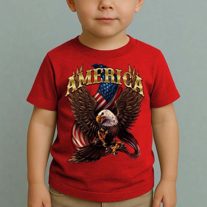 Patriotic America Design With Eagle And American Flag Toddler T-Shirt