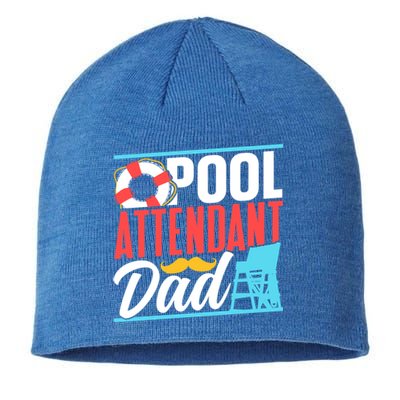 Pool Attendant Dad Rescuer Swimming Attendants Father Daddy Great Gift Sustainable Beanie