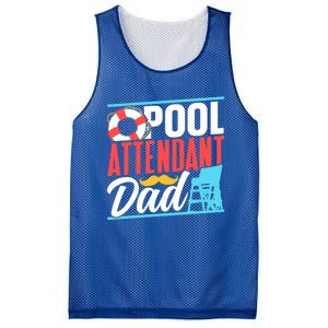 Pool Attendant Dad Rescuer Swimming Attendants Father Daddy Great Gift Mesh Reversible Basketball Jersey Tank