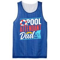 Pool Attendant Dad Rescuer Swimming Attendants Father Daddy Great Gift Mesh Reversible Basketball Jersey Tank