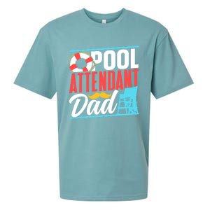 Pool Attendant Dad Rescuer Swimming Attendants Father Daddy Great Gift Sueded Cloud Jersey T-Shirt