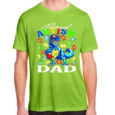 Proud Autism Dad Dinosaur Autism Awareness Gift Adult ChromaSoft Performance T-Shirt