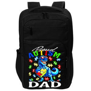 Proud Autism Dad Dinosaur Autism Awareness Gift Impact Tech Backpack