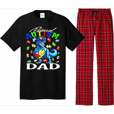 Proud Autism Dad Dinosaur Autism Awareness Gift Pajama Set