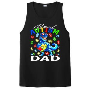 Proud Autism Dad Dinosaur Autism Awareness Gift PosiCharge Competitor Tank