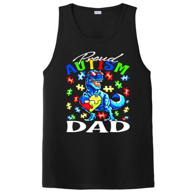 Proud Autism Dad Dinosaur Autism Awareness Gift PosiCharge Competitor Tank