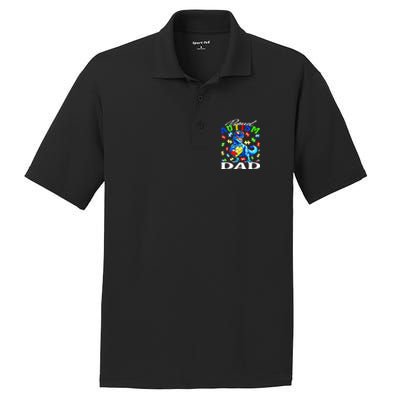 Proud Autism Dad Dinosaur Autism Awareness Gift PosiCharge RacerMesh Polo