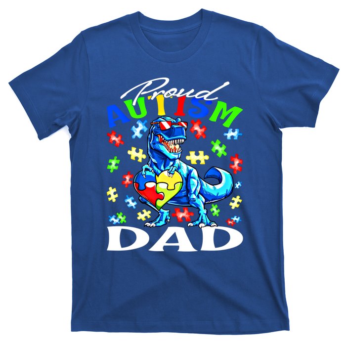 Proud Autism Dad Dinosaur Autism Awareness Gift T-Shirt