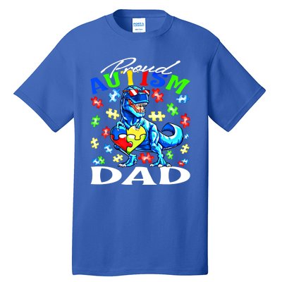 Proud Autism Dad Dinosaur Autism Awareness Gift Tall T-Shirt