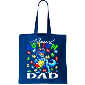 Proud Autism Dad Dinosaur Autism Awareness Gift Tote Bag