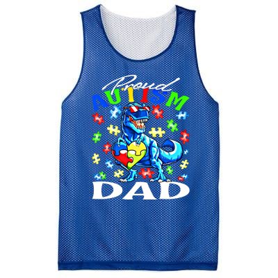 Proud Autism Dad Dinosaur Autism Awareness Gift Mesh Reversible Basketball Jersey Tank